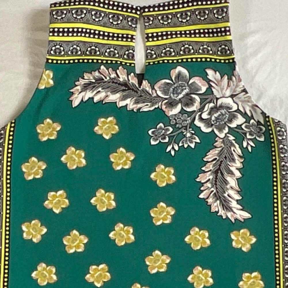 Zara Trafaluc Green Floral Pattern Sleeveless Shift Sundress Size XS - Picture 5 of 7